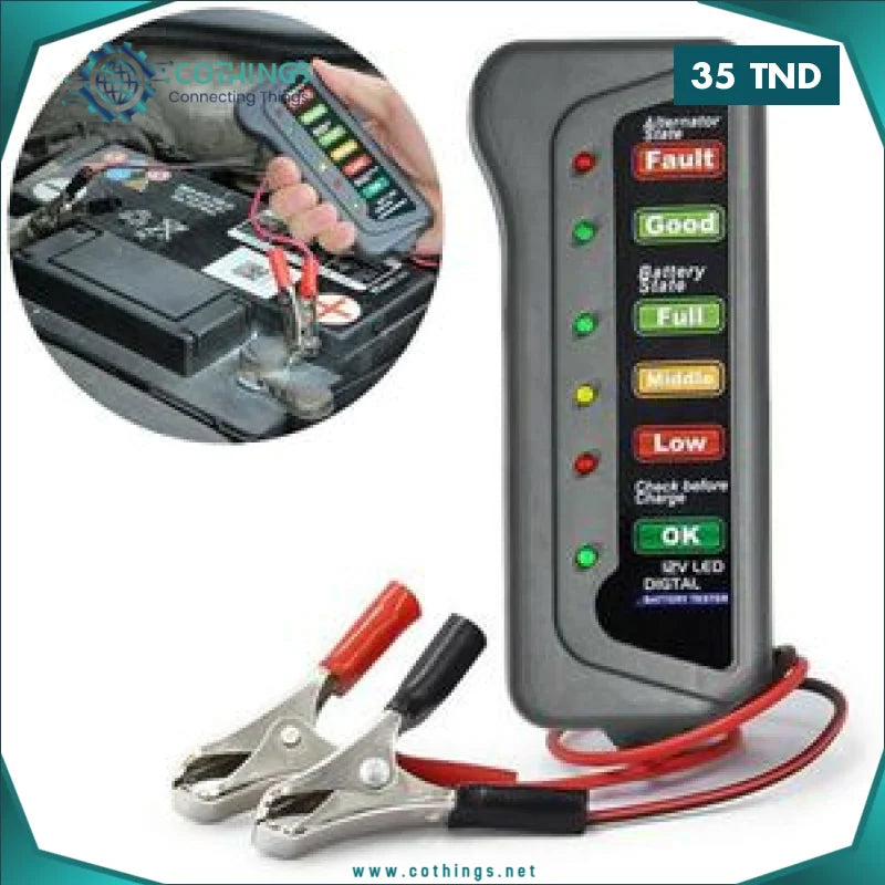 Testeur de batterie de voiture 12 V, testeur d'alternateur numérique, affichage à 6 LED, analyseur de batterie automatique 1 testeur batterie voiture v dalternateur numerique affichage a led