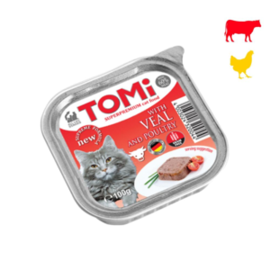 tomi chat barquette g veau poulet