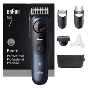 tondeuse a barbe en braun series bt rechargeable bleu noir