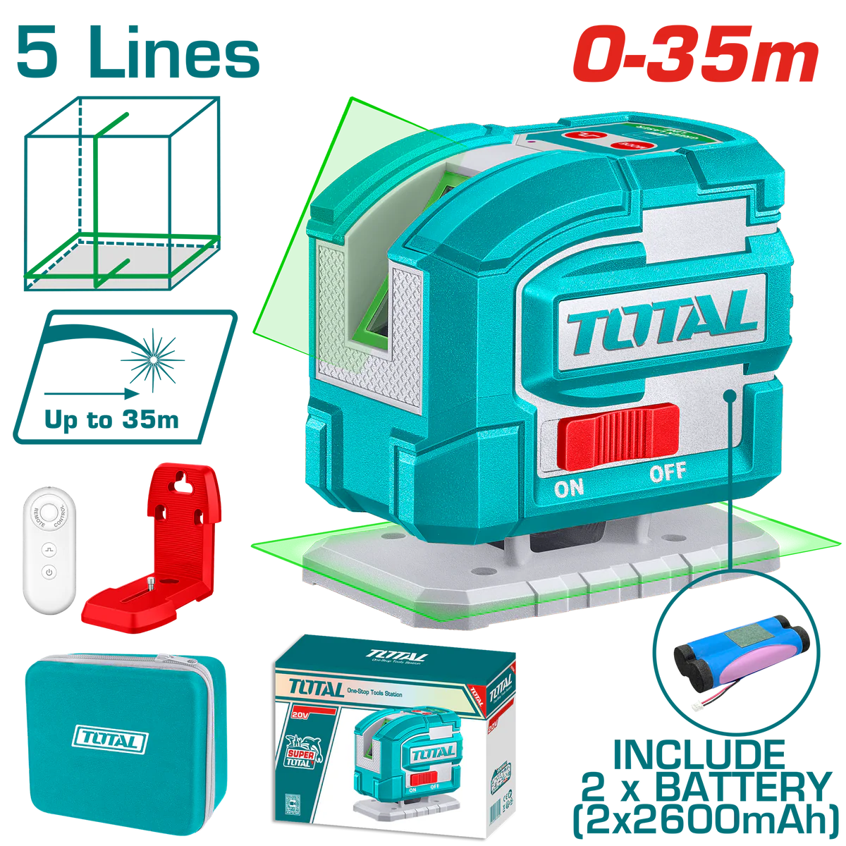 Total Niveau Laser Multilignes Vert TLL306502 Portée 0 à 35 m 1 total niveau laser multilignes vert tll portee a m
