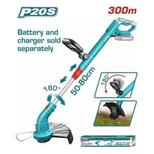 total ps debroussailleuse sans fil v mm telescopique