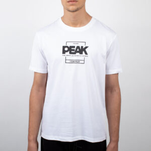 tshirt peak homme blanc logo noir coton confort style sport
