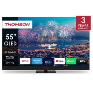 tv thomson qled k uhd google noir qgc