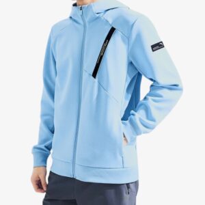 veste sport homme capuche bleu zip