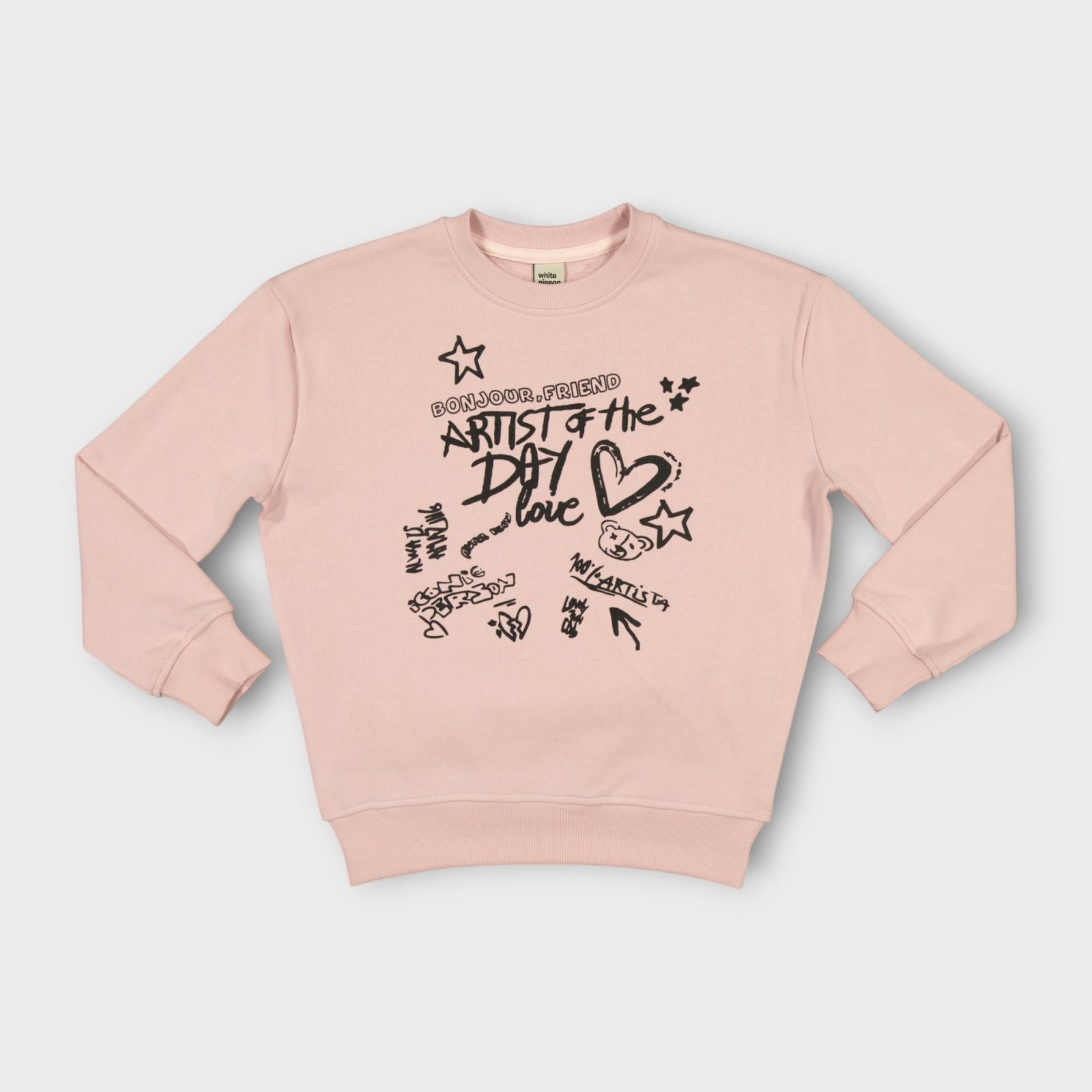 SWEAT MOLLETON 100 % COTON COL ROND 1 WPMFCR ROSE jpg