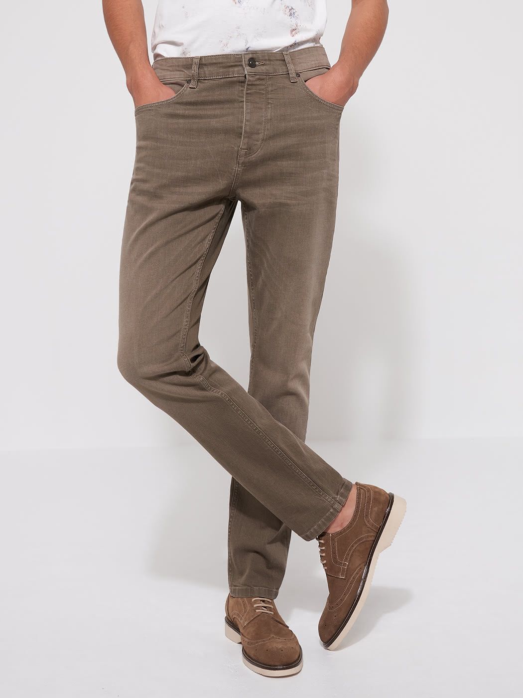 pantalon poches homme uni jpg