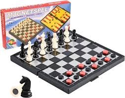 Jeux magnétiques 3en1 Backgammon – Dames – Échecs