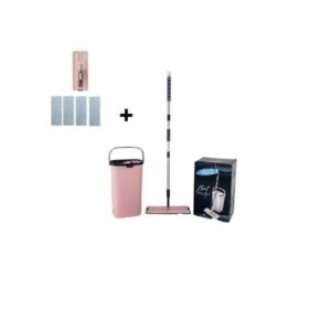 Sillgech Balai nettoyant avec seau + 4 Serpillères microfibres