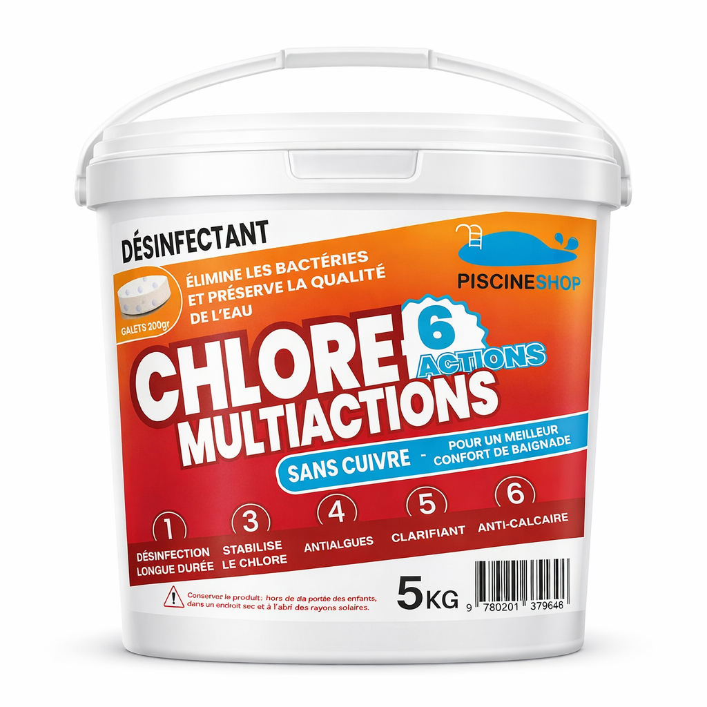 CHLORE MULTIACTIONS 5KG – 6 ACTIONS PISCINESHOP 1 CHLORE MULTIACTIONS 5KG – 6 ACTIONS PISCINESHOP