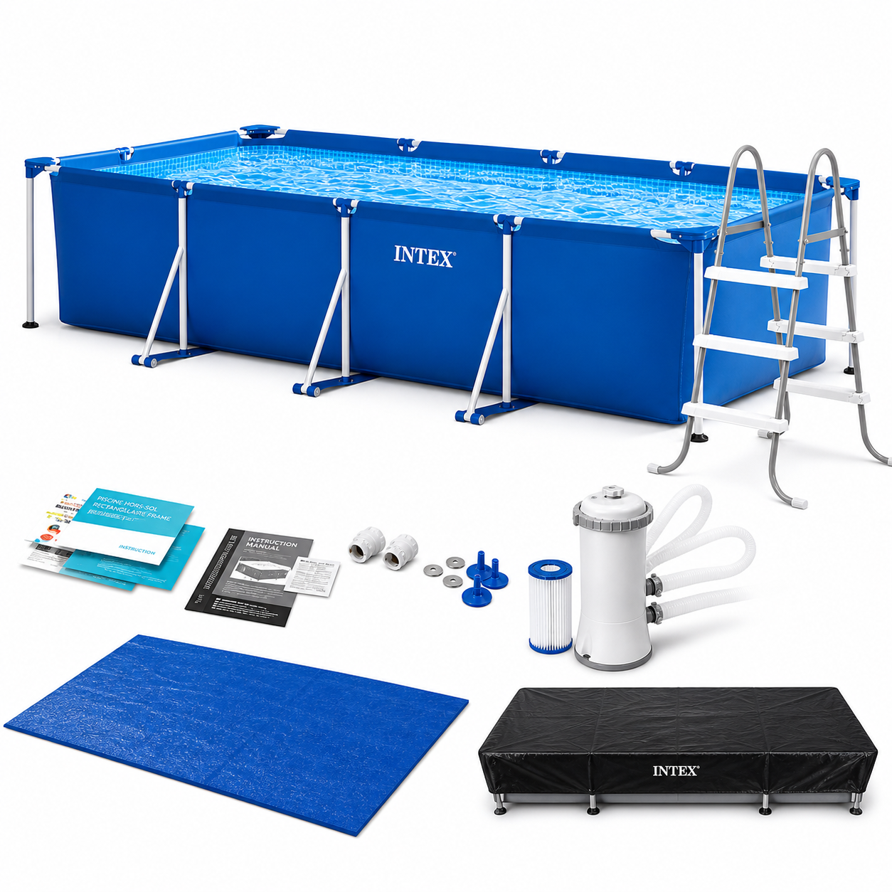 Piscine Rectangulaire INTEX 450 x 220 cm – Pack Complet 1 Piscine Rectangulaire INTEX 450 x 220 cm – Pack Complet