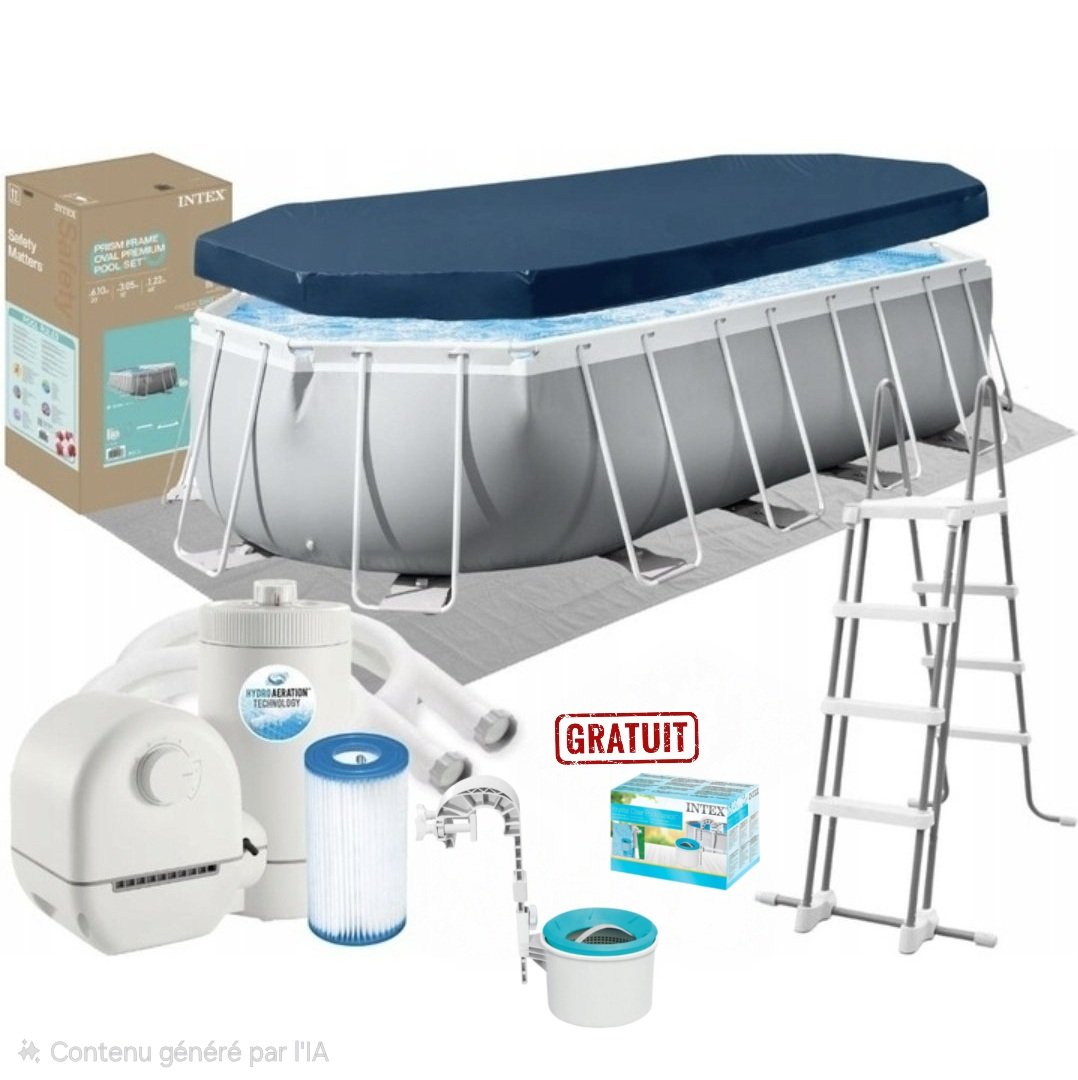 Piscine Prism Intex Frame 26798NP ovale 6.10×3.05×1.22m 1 Piscine Prism Intex Frame 26798NP ovale 6.10×3.05×1.22m