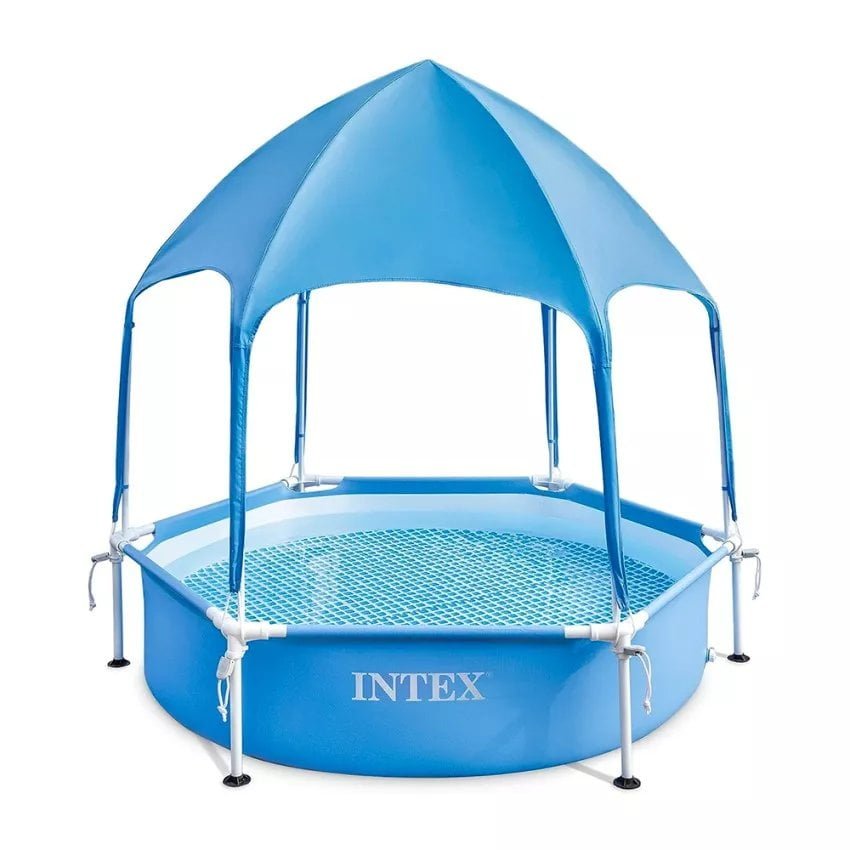 Piscine Ronde Avec Parasol Canopy Metal Frame 183 x 38 cm Intex 28209 1 Piscine Ronde Avec Parasol Canopy Metal Frame 183 x 38 cm Intex 28209