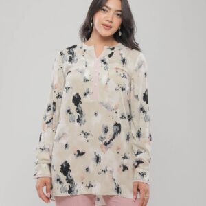 BLOUSE IMPRIMÉE CHIC À DÉCOLLETÉ BOUTONNÉ