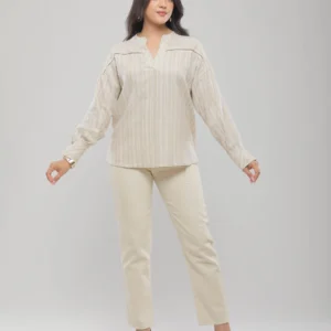BLOUSE EN LIN À RAYURES FINES