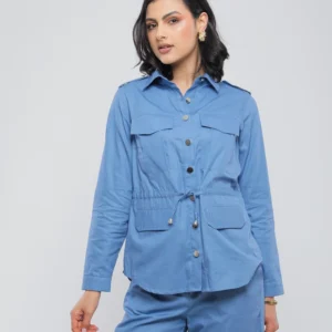CHEMISE SAHARIENNE A POCHES PLAQUEES