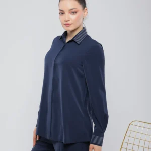 CHEMISE FLUIDE DÉTAILS RAYÉS