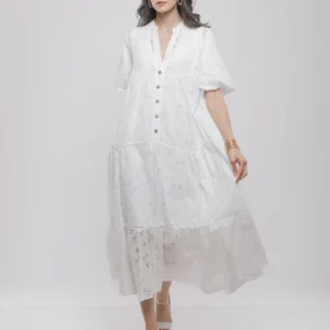 ROBE LONGUE EN BRODERIE ANGLAISE
