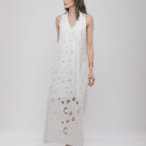 ROBE LONGUE EN DENTELLE AJOURÉE