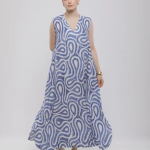 ROBE LONGUE IMPRIMÉE ABSTRAITE