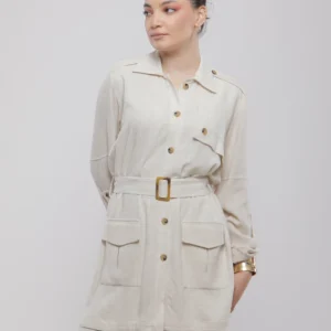 CHEMISE LONGUE SAFARI AVEC CEINTURE