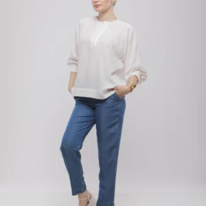 PANTALON FUSEAU SOUPLE À TAILLE ÉLASTIQUÉE AVEC CORDON