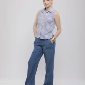 PANTALON LARGE FLUIDE AVEC CEINTURE ÉLASTIQUE