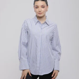CHEMISE RAYÉE À REVERS OVERSIZE