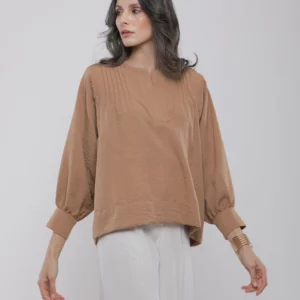 BLOUSE FLUIDE À MANCHES BOUFFANTES