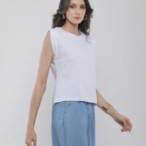 T-SHIRT SANS MANCHES À ÉPAULETTES