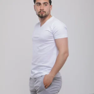 T-SHIRT EN COTON À COL V