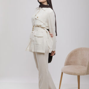 PANTALON DROIT EN MÉLANGE DE LIN