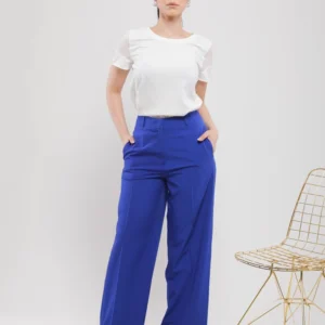PANTALON WIDE LEG FLUIDE À PLIS