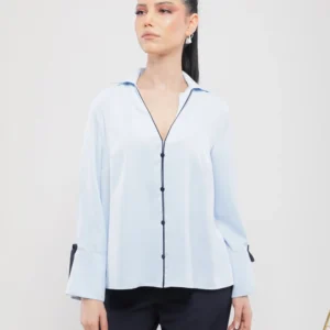 CHEMISE FLUIDE À LISERÉS CONTRASTANTS