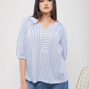 BLOUSE EN VISCOSE RAYÉE