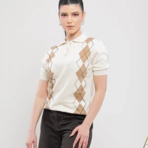 PULL POLO À LOSANGES
