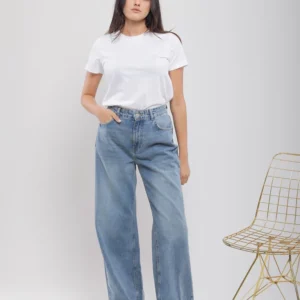 JEAN WIDE LEG DÉLAVÉ
