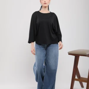 JEAN WIDE LEG DÉCONTRACTÉ À FINITION DÉLAVÉE
