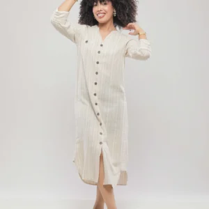 ROBE MI-LONGUE EN LIN