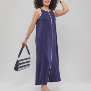 ROBE AMPLE SANS MANCHES À DÉTAIL CONTRASTANT