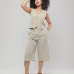 VESTE SANS MANCHES À COL V CROIS
