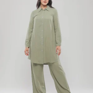 PANTALON LARGE À TAILLE HAUTE AVEC POCHES