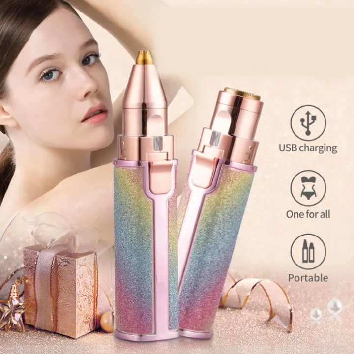Tondeuse Électrique 2 en 1 pour Sourcils & Visage – Mini Rasoir Féminin Indolore avec Lumière LED, Épilateur Rechargeable 1 Tondeuse Électrique 2 en 1 pour Sourcils & Visage – Mini Rasoir Féminin Indolore avec Lumière LED, Épilateur Rechargeable