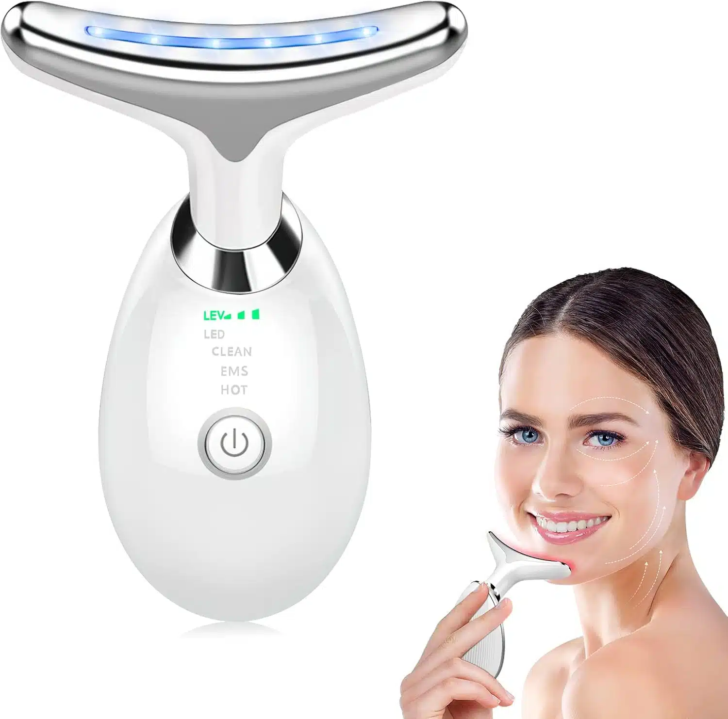 Appareil Anti Rides Visage, 7 Couleurs de Massage Visage,3 Modes cou Raffermissement du Visage 1 Appareil Anti Rides Visage, 7 Couleurs de Massage Visage,3 Modes cou Raffermissement du Visage