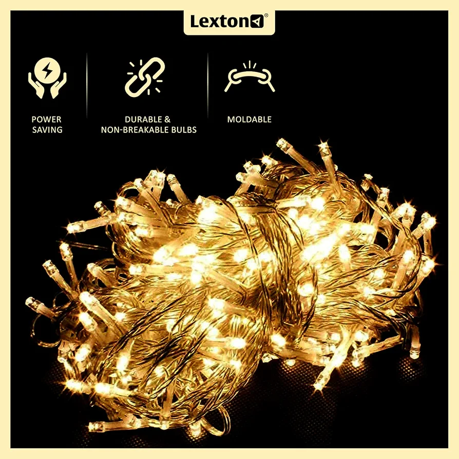 Guirlande Lumineuse LED 100 Lampes – 10 m – Blanc Chaud Clignotant 10 VClAzML AC UF QL FMwebp