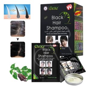 Dexe Pack de 10 sachets shampoings colorants pour cheveux noirs – En 5 minutes