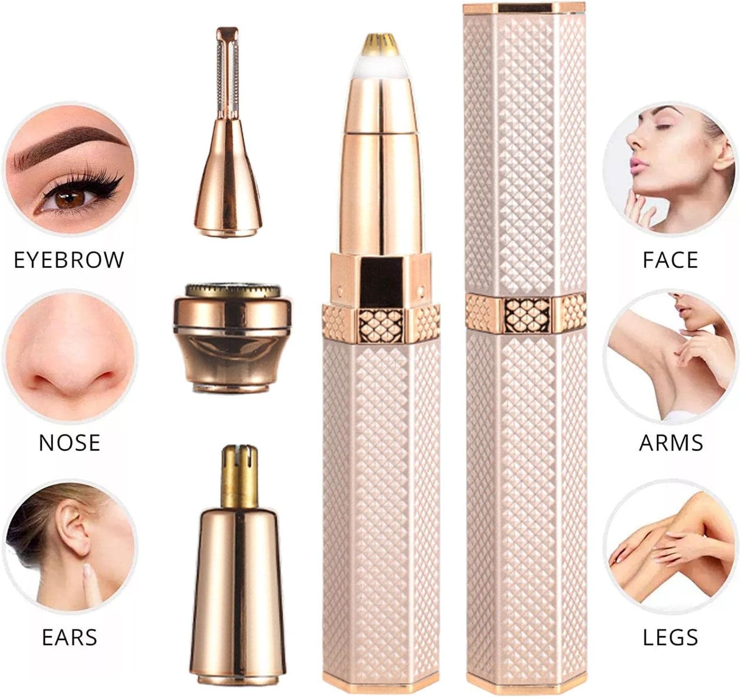 Épilateur Électrique 4 en 1 pour Visage et Corps-Femmes-Gold 1 Épilateur Électrique 4 en 1 pour Visage et Corps-Femmes-Gold