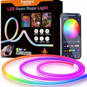 Bande LED Néon RGB Intelligente 5M – Éclairage Ambiance Magique avec Application & Télécommande (Étanche IP68)