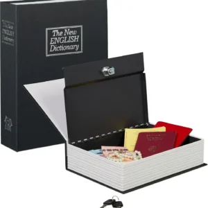 Coffre fort grand livre fermable serrure clés Dimension : 26,5 x 20 x 6,5 cm,