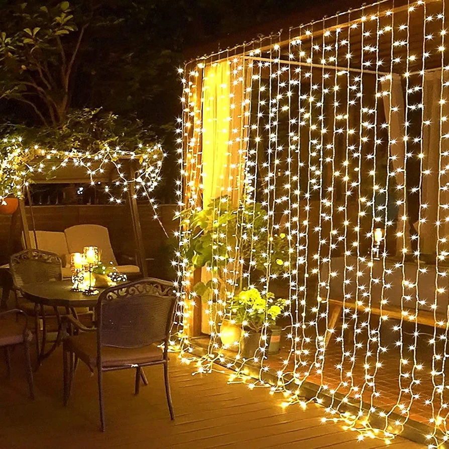 Guirlande Lumineuse LED 100 Lampes – 10 m – Blanc Chaud Clignotant 7 TgEDtLlL AC UF QL FMwebp