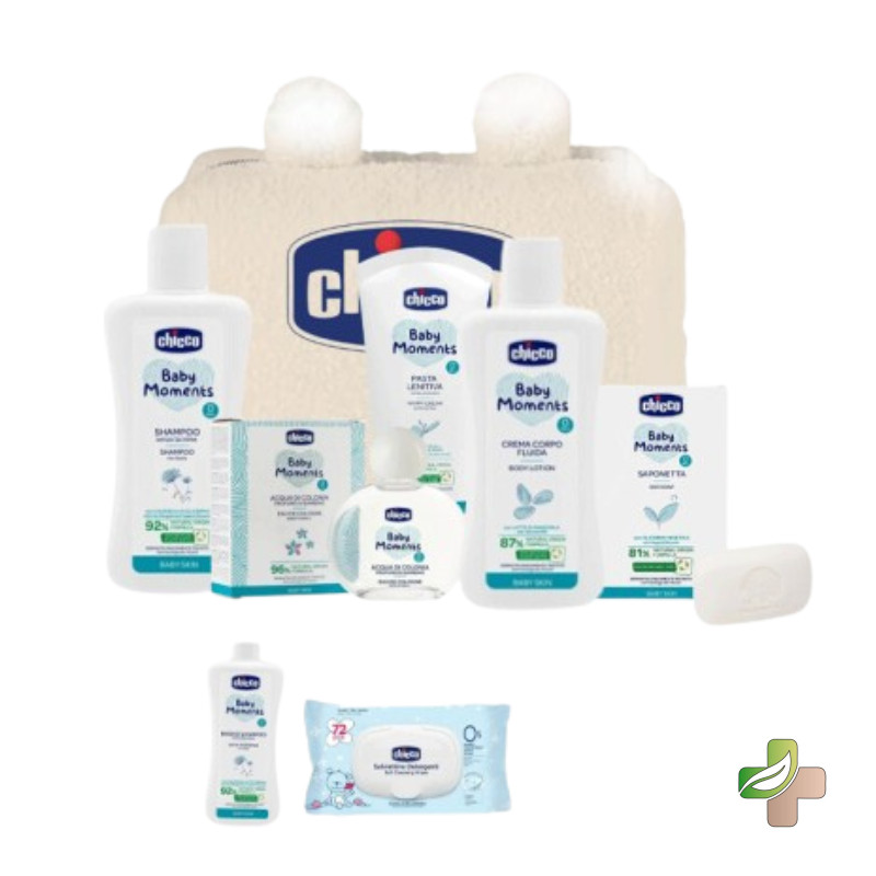Coffret Bébé Chicco Baby Moments 7 Produits + Trousse Gratuit 1 Coffret Bébé Chicco Baby Moments 7 Produits + Trousse Gratuit